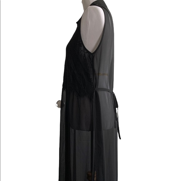 Angel Eye London | Sheer Black Button Up Full Length Sleeveless Dress - Picture 5 of 6